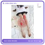 Tất Lưới Đính Hoa Hồng Sexy chính hãng - chất vải mềm mát, đường may tỉ mỉ, tôn dáng quyến rũ - giao hàng che tên kín đáo