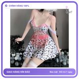 Váy Ngủ Hai Dây Cột Dây Quyến Rũ chính hãng - co giãn thoải mái, chất vải mềm mát, đường may tỉ mỉ - giao hàng che tên kín đáo
