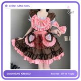 Váy Cosplay Nàng Hầu Thỏ Phối Nơ Hồng Phong Cách Lolita chính hãng - set đầy đủ phụ kiện, chất vải mềm mát, đường may tỉ mỉ - giao hàng che tên kín đáo