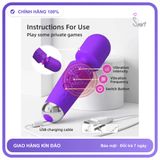 Chày Rung Massage 10 Chế Độ Nhỏ Gon Size Du Lịch chính hãng - 10 chế độ rung, sạc usb, rung êm không tiếng động - giao hàng che tên kín đáo