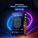 Bao cao su Shell Invisible - Siêu mỏng, chống tuột, hương vani - Hộp 10 cái