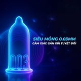 Bao cao su Shell Invisible - Siêu mỏng, chống tuột, hương vani - Hộp 10 cái