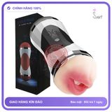 Cốc Âm Đạo Giả Double Head 2 Đầu Có Rung Và Rên chính hãng - sạc USB, silicone mềm mại, chất liệu an toàn cho da - giao hàng che tên kín đáo