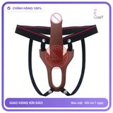 Dương Vật Giả Dây Deo Hollow Strap-On Silicon Curved Dong Rỗng Ruột chính hãng - silicone mềm, chất liệu an toàn cho da, dễ vệ sinh - giao hàng che tên kín đáo