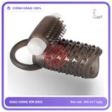 Bao Đôn Dên Khúc Giữa Có Rung Kích Thích chính hãng - có gai nổi, ôm sát cảm giác thật, chất liệu latex an toàn - giao hàng che tên kín đáo