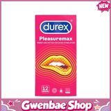 Bao cao su ôm sát vừa vặn Durex Pleasuremax - Hộp 12 cái