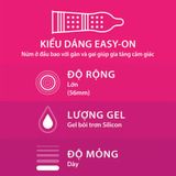Bao cao su ôm sát vừa vặn Durex Pleasuremax - Hộp 12 cái