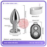 Phích Cắm Hậu Môn Kim Loại Điều Khiển Từ chính hãng - 10 chế độ rung, sạc USB, chất liệu an toàn cho da - giao hàng che tên kín đáo