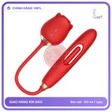 Máy Rung Hình Hoa Hồng Rung Hút Đa Năng chính hãng - rung êm không tiếng động, chất liệu an toàn cho da, dễ vệ sinh - giao hàng che tên kín đáo