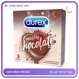 Bao Cao Su Durex Naughty Chocolate Hộp 3 Cái chính hãng - có hương thơm, ôm sát cảm giác thật, chất liệu latex an toàn - giao hàng che tên kín đáo
