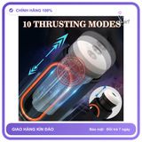 Máy rung nhấp chuyển động đẩy tới và lui Và hút và mút cực mạnh ADVENTUBER chính hãng - 10 chế độ rung, sạc USB, rung nhấp chuyển động đẩy tới và lui tự động - giao hàng che tên kín đáo