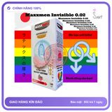 Bao cao su size 49mm Maxxmen Invisible 002, công chính hãng - siêu mỏng, nhiều gel bôi trơn, hộp 10 cái - giao hàng che tên kín đáo