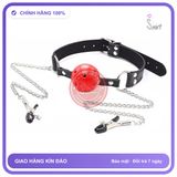 Dụng Cụ Bịt Miệng Có Bóng và Kẹp Đầu Ti chính hãng - silicone cao cấp, chất liệu an toàn cho da, dễ vệ sinh - giao hàng che tên kín đáo