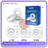 Bộ 3 Vòng Đeo Cockring Màu Trắng chính hãng - silicone mềm mại, chất liệu an toàn cho da, dễ vệ sinh - giao hàng che tên kín đáo