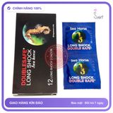 Bao Cao Su Cá Ngựa Doublesafe Sea Horse, Kéo Dài Thời Gian chính hãng - có gai nổi, nhiều gel bôi trơn, hộp 12 cái - giao hàng che tên kín đáo