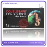 Bao Cao Su Cá Ngựa Doublesafe Sea Horse, Kéo Dài Thời Gian chính hãng - có gai nổi, nhiều gel bôi trơn, hộp 12 cái - giao hàng che tên kín đáo