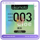 Bao Cao Su Okamoto 0.03 Aloe Tinh Chất Lô chính hãng - siêu mỏng 0.03mm, siêu mỏng, hộp 3 cái - giao hàng che tên kín đáo