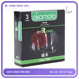 Bao Cao Su Okamoto Strong Kéo Dài Thời Gian Hộp 3 Cái chính hãng - siêu mỏng, hỗ trợ kéo dài, ôm sát cảm giác thật - giao hàng che tên kín đáo