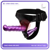 Dương Vật Dây Đeo Đặc Ruột Hai Đầu Màu Tím chính hãng - chất liệu an toàn cho da, dễ vệ sinh, êm ái khi dùng - giao hàng che tên kín đáo