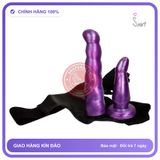 Dương Vật Dây Đeo Đặc Ruột Hai Đầu Màu Tím chính hãng - chất liệu an toàn cho da, dễ vệ sinh, êm ái khi dùng - giao hàng che tên kín đáo