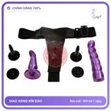 Dương Vật Dây Đeo Đặc Ruột Hai Đầu Màu Tím chính hãng - chất liệu an toàn cho da, dễ vệ sinh, êm ái khi dùng - giao hàng che tên kín đáo