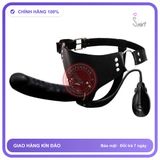 Dương Vật Giả Dây Đeo Bơm Hơi Tự Động Màu Đen chính hãng - điều khiển từ xa, silicone y tế, chất liệu an toàn cho da - giao hàng che tên kín đáo