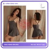 Váy Ngủ Sexy Mặc Nhà Xòe Đáng Yêu Đầm N159 Xám chính hãng - co giãn thoải mái, freesize, chất vải mềm mát - giao hàng che tên kín đáo