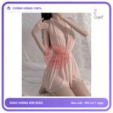 Váy Ngủ Sexy Ren Xuyên Thấu Cổ Yếm Gợi N128 Nude chính hãng - phối ren, freesize, chất vải mềm mát - giao hàng che tên kín đáo