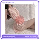 Váy Ngủ Sexy Ren Xuyên Thấu Cổ Yếm Gợi N128 Nude chính hãng - phối ren, freesize, chất vải mềm mát - giao hàng che tên kín đáo