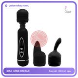 Máy Massage Đa Năng 3 Đầu Thay Thế, 20 Chế Độ Rung chính hãng - sạc USB, xoay 360 độ, chống nước - giao hàng che tên kín đáo