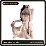 (Che Tên) Váy Ngủ Sườn Xám Hoa Cách Tân Quyến Rũ - Thiết Kế Cá Tính, Duyên Dáng, Phong Cách Nữ Tính Cho Mọi Dịp Thư Giãn Chuẩn Auth