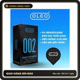 (Che Tên) Bao Cao Su Oleo 0.02 Max Power Kéo Dài Thời Gian, Siêu Mỏng, Nhiều Gel - Hộp 10 Cái Giao Nhanh Toàn Quốc