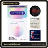 (Che Tên) Bao Cao Su Shell Triple Mix - Siêu Mỏng, Mát Lạnh, Gân Gai - Hộp 12 Cái 608856 Hộp Trắng Kín