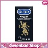 Bao cao su size 49mm, ôm sát Durex Kingtex - Hộp 12 cái - Gwen Shop Chính Hãng
