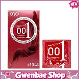 Bao cao su siêu mỏng OLO Thin Square Red - Hộp 10 cái - Gwen Shop Chính Hãng