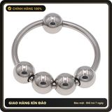 (Che Tên) Vòng Đeo Dương Vật Inox 5 Bi 30mm Hộp Trắng Kín