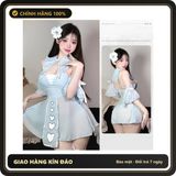 (Che Tên) Trang Phục Hầu Gái Maid Hở V1 Dáng Xoè Dễ Thương Gợi Cảm - N574 Xanh Giao Nhanh Toàn Quốc