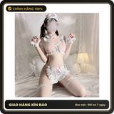 (Che Tên) Cosplay Thỏ Hồng Hư Hỏng Kèm Phụ Kiện Gợi Cảm Bộ Đồ Lót Thỏ Con Kèm Tạp Dề Người Hầu Dáng Yêu Cao Cấp - N780 - Hàng Mới Về