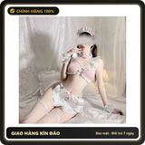 (Che Tên) Cosplay Thỏ Hồng Hư Hỏng Kèm Phụ Kiện Gợi Cảm Bộ Đồ Lót Thỏ Con Kèm Tạp Dề Người Hầu Dáng Yêu Cao Cấp - N780 - Hàng Mới Về