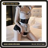 (Che Tên) Cosplay Hầu Gái Sexy Anime Maid Cute Váy Đầm Ngủ Nàng Hầu Bàn Kèm Tạp Dề Trắng Gợi Cảm Dáng Yêu - N374 - Hàng Mới Về