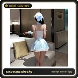 (Che Tên) Cosplay Hầu Gái Xòe Dáng Tiểu Thư Sexy Dễ Thương Váy Ngủ Maid 2 Dây Phối Ren Nữ Giúp Việc Xinh Quyến Rũ - N874 Chuẩn Auth