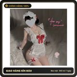 (Che Tên) Bộ Cosplay Cô Hầu Gái Phối Nơ Đỏ Đáng Yêu Quyến Rũ Đồ Ngủ Nữ Giúp Việc Kèm Phụ Kiện Gợi Cảm Dễ Thương - N877 Hỗ Trợ 24/7
