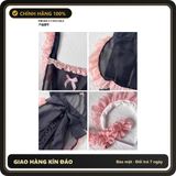 (Che Tên) Váy Cosplay Cô Hầu Gái Maid Tạp Dề Viền Hồng Dễ Thương Gợi Cảm Đồ Ngủ Nữ Giúp Việc Xuyên Thấu Quyến Rũ - N879 Đen Hỗ Trợ 24/7