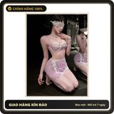 (Che Tên) Set Đồ Lót Cosplay Hầu Gái Có Gọng Gợi Cảm Đáng Yêu - N578 Tím Nhạt Hộp Trắng Kín