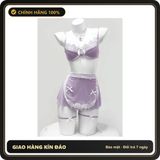 (Che Tên) Set Đồ Lót Cosplay Hầu Gái Có Gọng Gợi Cảm Đáng Yêu - N578 Tím Nhạt Hộp Trắng Kín