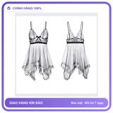 Bộ Đồ Váy Ngủ Nữ Sexy Ren Đuôi Cá N118 Đen chính hãng - phối ren, co giãn thoải mái, freesize - giao hàng che tên kín đáo