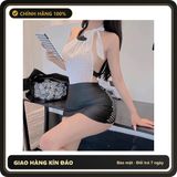 (Che Tên) Váy Ngủ Thư Ký Giáo Viên Ôm Body Hở Lưng Siêu Hot Gợi Cảm Lưới Xuyên Thấu Quyến Rũ - N315 Hỗ Trợ 24/7