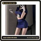(Che Tên) Cosplay Cảnh Sát Anime Ôm Body Tôn Dáng Gợi Cảm Hóa Trang Nữ Police Thanh Lịch Quyến Rũ - N705 Xanh Bảo Mật Tuyệt Đối