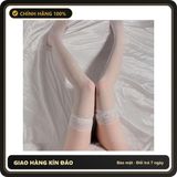 (Che Tên) Tất Đùi Lưới Và Lụa Cao Cấp Quần Tất Vớ Học Sinh Hàn Quốc Đáng Yêu Sexy Phối Cùng Trang Phục - Tất Đùi Trắng Chuẩn Auth