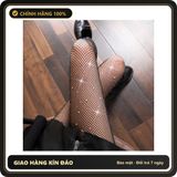 (Che Tên) Tất Đùi Lưới Và Lụa Cao Cấp Quần Tất Vớ Học Sinh Hàn Quốc Đáng Yêu Sexy Phối Cùng Trang Phục - Tất Sáng Đen Lỗ Nhỏ - Hàng Mới Về